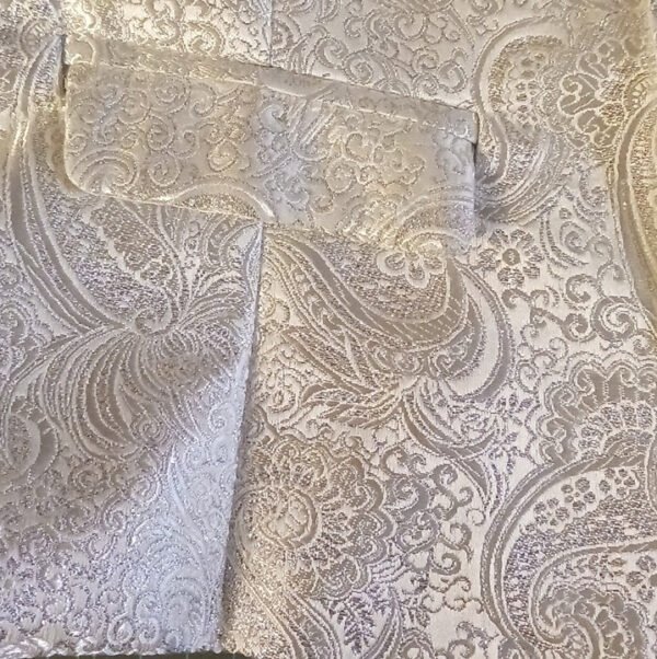 Metallic Silver Paisley on Silver Brocade Vest - Image 5