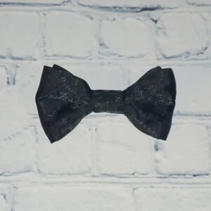 Black Paisley Jacquard Adult Clip-On Bow Tie