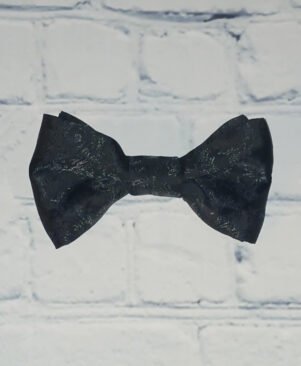 Black Paisley Jacquard Adult Clip-On Bow Tie