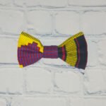 Blue Kente Print Clip-On Adult Bow Tie