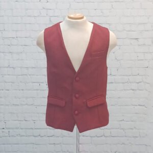 Scarlet Polyester Blend Formal Vest