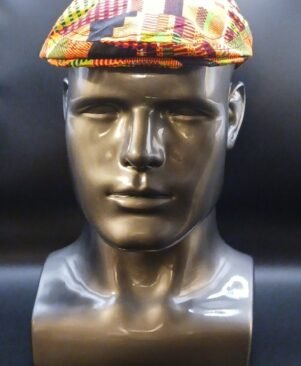 Orange Kente Print Flat Cap - Prototypes